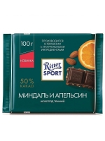 Ritter Sport Шоколад тёмный Миндаль и Апельсин 100 гр 1/12