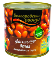 Фасоль белая в томате "Белгородские овощи" 400г ж/б 1/12, шт