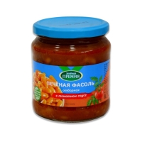 Фасоль печеная в пикантном соусе "Зеленая премия" 480г ст/б 1/12, шт
