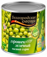 Горошек зеленый "Белгородские овощи" 400 г ж/б 1/12