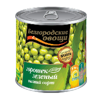 Горошек зеленый "Белгородские овощи", ГОСТ 34112-2017, 400 г ж/б 1/12