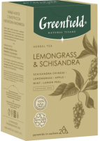 Гринфилд Нэйчерал ТИЗАН Лемонграсс энд Шиксандра чай трав. с лимонником и мятой 20 пирам. 1/8