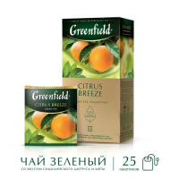Гринфилд Цитрус Бриз чай зеленый лимон, мята 25 пак. 1/10