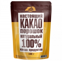 Какао порошок натуральный "Настоящий" 100 г м/уп 1/34