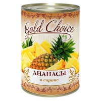 Компот Ананасы Gold Choice кольца в сиропе 3100 г ж/б 1/6