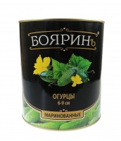 Огурцы маринованные "Бояринъ" 6-9 см 3100 мл ж/б (Индия) 1/6