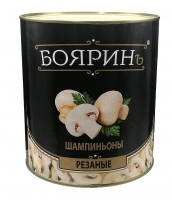 Шампиньоны резаные "Боярин" 3100 мл ж/б 1/6