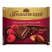 Шоколад Бабаевский темный малина, миндаль 70 гр, 1/20 шт