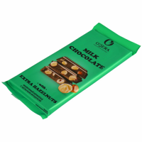 Шоколад  O"Zera Milk& ExtraHazelnut (молочный с цельным фундуком) 90 гр., 1/16   ПШ526