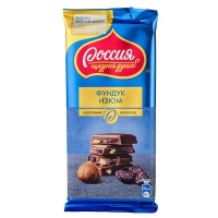 Шоколад РОССИЯ молочный фундук, изюм 75 гр 1/21