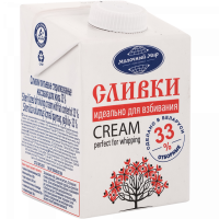 СЛИВКИ  "Молочный мир" 33% 500 г 1/12 до 08.2025