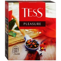 Тесс Pleasure чай черный с шиповником и яблоками 100 пак. 1/9
